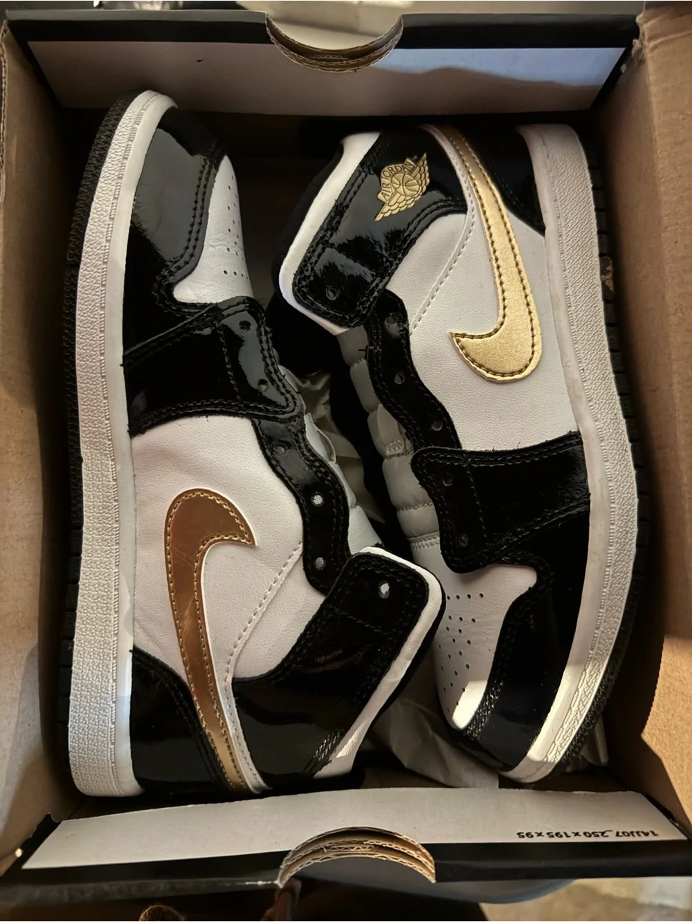 Nike Kids Black, White & Gold High-Top Sneakers